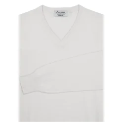 Avvenice - Athus - Man Loro Piana Cashmere V-Neck Sweater - White - Knitwear - Luxury Exclusive Collection - Avvenice