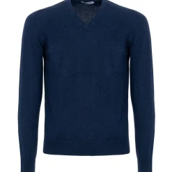 Avvenice - Athus - Man Loro Piana Cashmere V-Neck Sweater - Blue - Knitwear - Luxury Exclusive Collection - Avvenice
