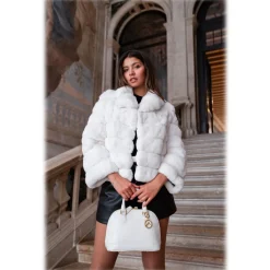 Avvenice - Camille - Chinchilla Jacket - Black & White - Furs - Coats - Luxury Exclusive Collection - Avvenice