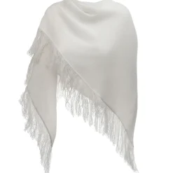 Avvenice - Cape - Precious Cashmere Keffiyeh - Pure Satin White - Handmade in Italy - Exclusive Luxury Collection - Avvenice
