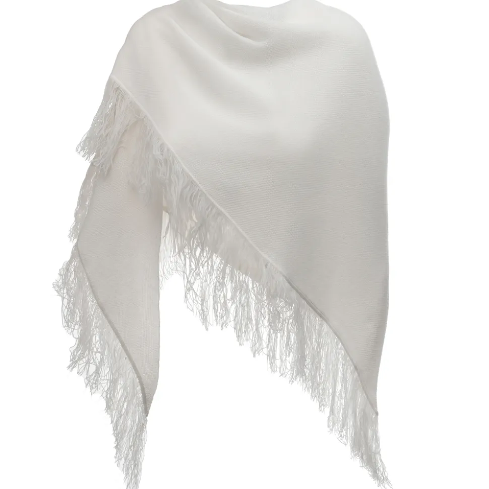 Avvenice - Cape - Precious Cashmere Keffiyeh - Pure Satin White - Handmade in Italy - Exclusive Luxury Collection - Avvenice