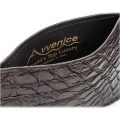 Avvenice - Crocodile Credit Card Holder - Brown - Handmade in Italy - Exclusive Luxury Collection - Avvenice