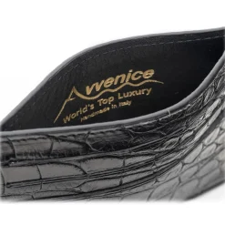 Avvenice - Crocodile Credit Card Holder - Black - Handmade in Italy - Exclusive Luxury Collection - Avvenice