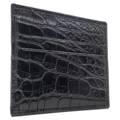Avvenice - Crocodile Credit Card Holder - Black - Handmade in Italy - Exclusive Luxury Collection - Avvenice