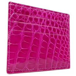 Avvenice - Crocodile Credit Card Holder - Pearly Fuchsia - Handmade in Italy - Exclusive Luxury Collection - Avvenice