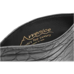 Avvenice - Crocodile Credit Card Holder - Anthracite - Handmade in Italy - Exclusive Luxury Collection - Avvenice