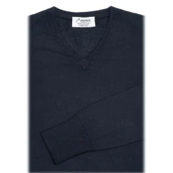 Avvenice - Finis - Man Loro Piana Extrafine Cashmere V-Neck Sweater - Blue - Knitwear - Luxury Exclusive Collection - Avvenice