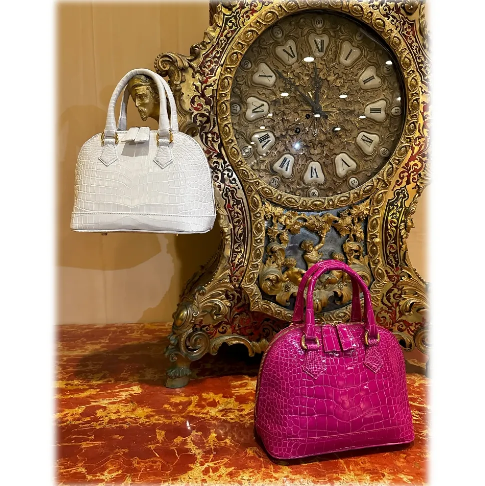 Avvenice - Imperium - Crocodile Bag - Pearly Fuchsia - Handmade in Italy - Exclusive Luxury Collection - Avvenice