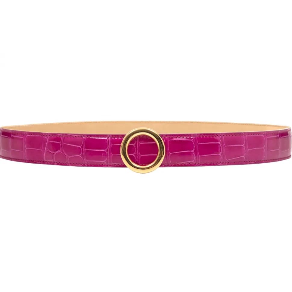 Avvenice - Iris - Crocodile Belt - Pearly Fuchsia - Handmade in Italy - Exclusive Luxury Collection - Avvenice