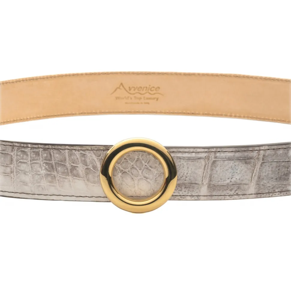 Avvenice - Iris - Crocodile Belt - Himalaya - Handmade in Italy - Exclusive Luxury Collection - Avvenice