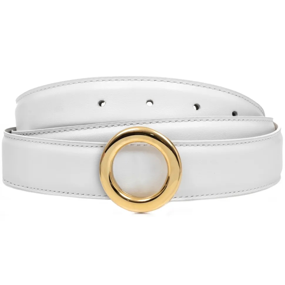 Avvenice - Iris - Premium Leather Belt - White - Handmade in Italy - Exclusive Luxury Collection - Avvenice