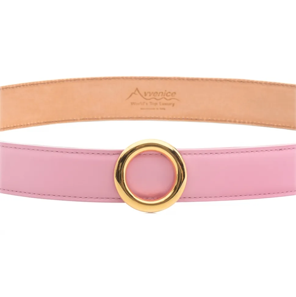 Avvenice - Iris - Premium Leather Belt - Pink - Handmade in Italy - Exclusive Luxury Collection - Avvenice