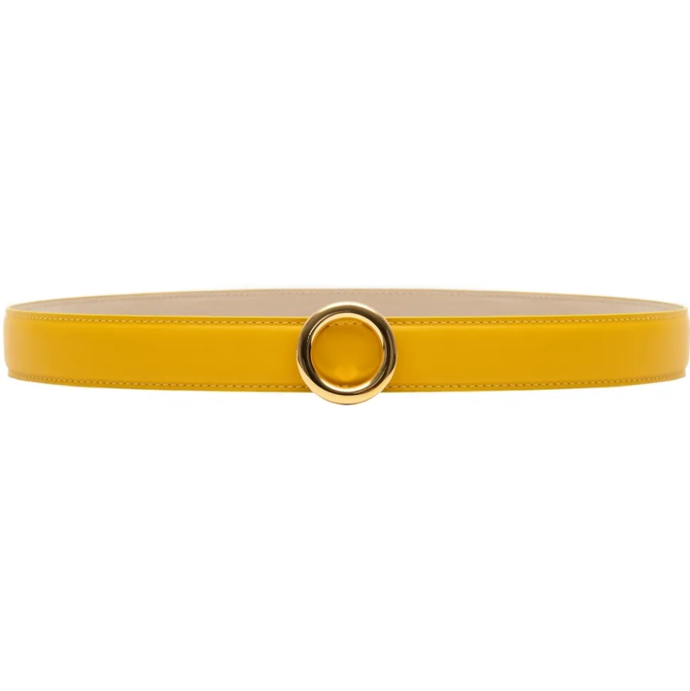 Avvenice - Iris - Premium Leather Belt - Yellow - Handmade in Italy - Exclusive Luxury Collection - Avvenice