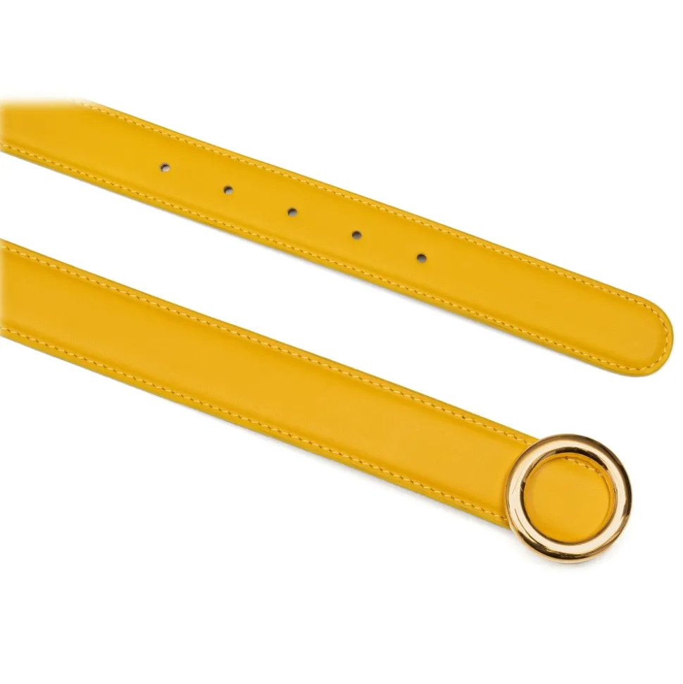 Avvenice - Iris - Premium Leather Belt - Yellow - Handmade in Italy - Exclusive Luxury Collection - Avvenice
