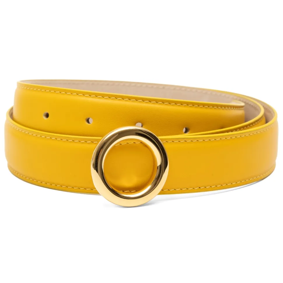 Avvenice - Iris - Premium Leather Belt - Yellow - Handmade in Italy - Exclusive Luxury Collection - Avvenice