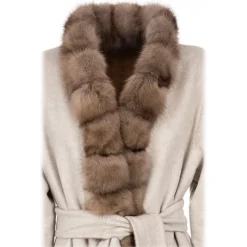 Avvenice - Margot - Cashmere and Sable Coat - Loro Piana Cashmere - Furs - Coats - Luxury Exclusive Collection - Avvenice