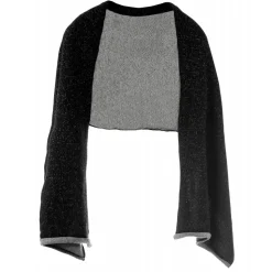 Avvenice - Precious Cashmere Scarf - Double Face - Bicolor - Black Grey - Handmade in Italy - Exclusive Luxury Collection - Avvenice