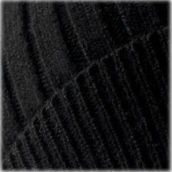 Avvenice - Precious Cashmere Ribbed Cap - Black - Handmade in Italy - Exclusive Luxury Collection - Avvenice