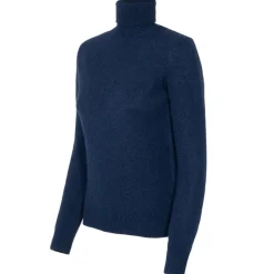 Avvenice - Theria - Woman Loro Piana Cashmere Turtleneck Sweater - Blue - Knitwear - Luxury Exclusive Collection - Avvenice