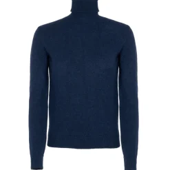 Avvenice - Theria - Woman Loro Piana Cashmere Turtleneck Sweater - Blue - Knitwear - Luxury Exclusive Collection - Avvenice