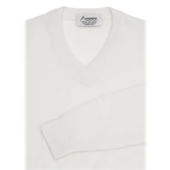 Avvenice - Theria - Woman Loro Piana Cashmere V-Neck Sweater - White - Knitwear - Luxury Exclusive Collection - Avvenice