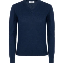 Avvenice - Theria - Woman Loro Piana Cashmere V-Neck Sweater - Blue - Knitwear - Luxury Exclusive Collection - Avvenice