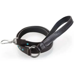 B Wilde Collection - Cabo Leash - Turquoise - Cabo Collection - Leather Leash - High Quality Luxury - Avvenice