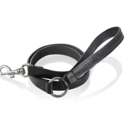 B Wilde Collection - Figaro Leash - Onyx - Figaro Collection - Leather Leash - High Quality Luxury - Avvenice