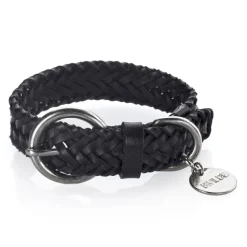 B Wilde Collection - Set Figaro - Onyx - Collar & Leash - Figaro Collection - Leather Collar - High Quality Luxury - Avvenice