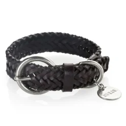 B Wilde Collection - Set Figaro - Dark Chocolate - Collar & Leash - Figaro Collection - Leather Collar - High Quality Luxury - Avvenice