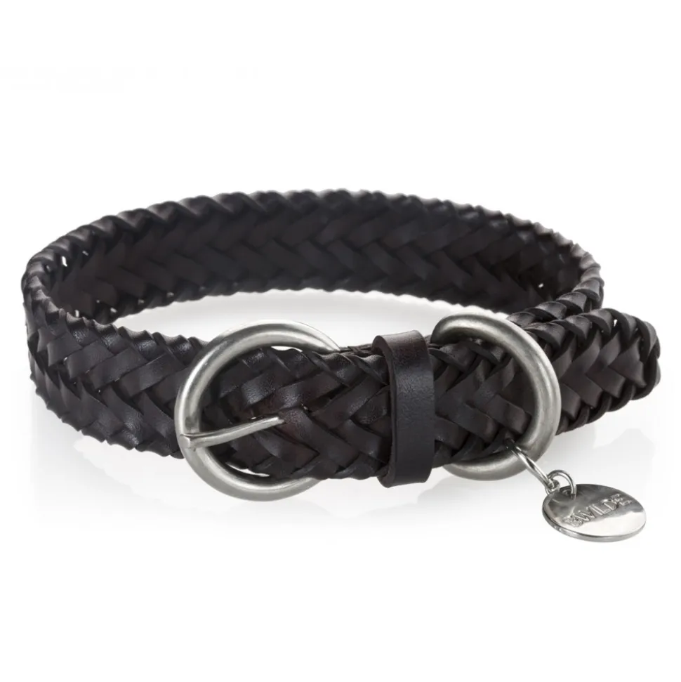 B Wilde Collection - Set Figaro - Dark Chocolate - Collar & Leash - Figaro Collection - Leather Collar - High Quality Luxury - Avvenice