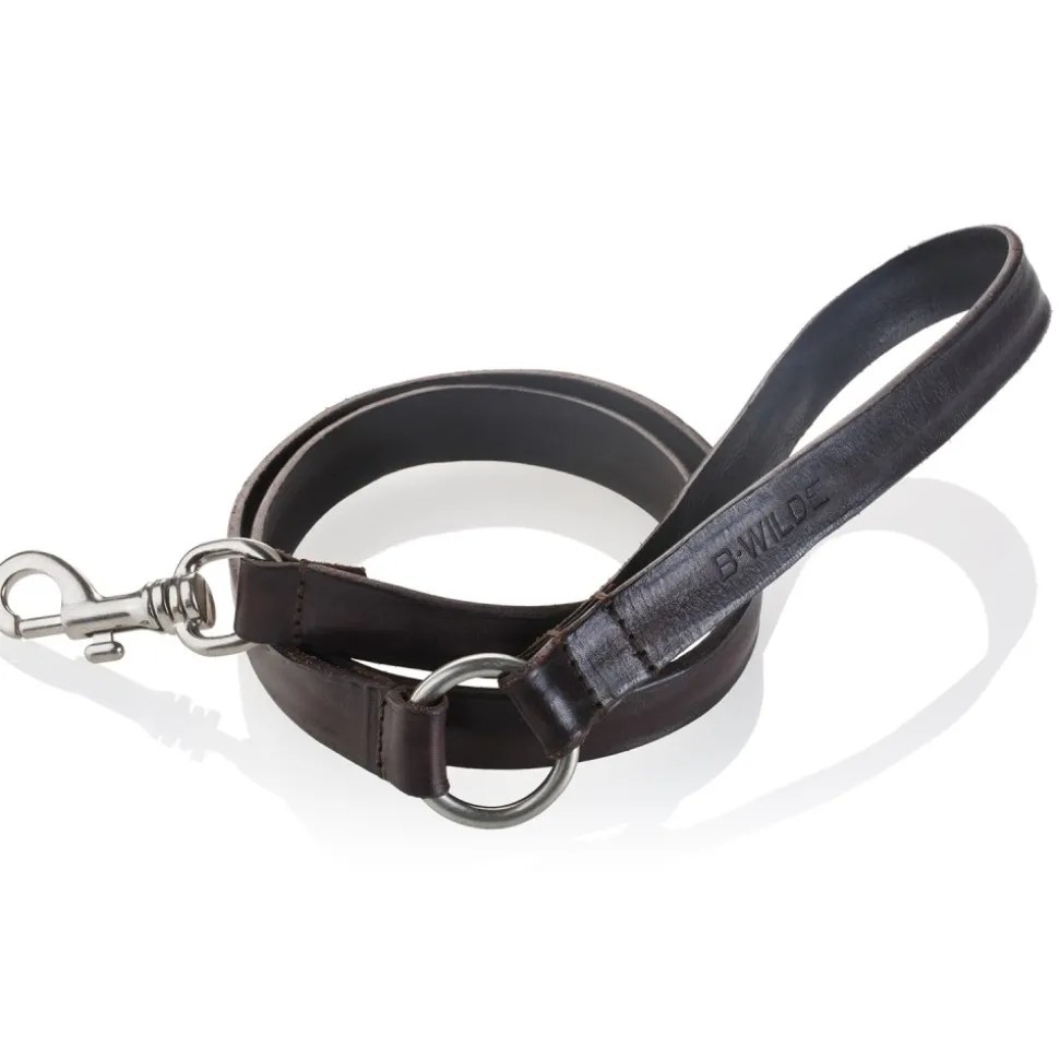 B Wilde Collection - Set Figaro - Dark Chocolate - Collar & Leash - Figaro Collection - Leather Collar - High Quality Luxury - Avvenice