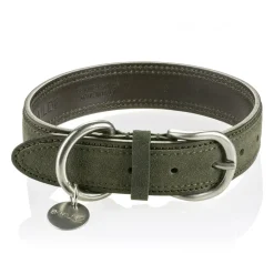 B Wilde Collection - Set Tango - Olive - Collar & Leash - Tango Collection - Leather Collar - High Quality Luxury - Avvenice