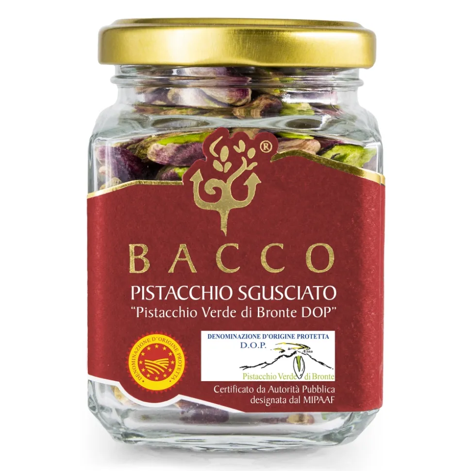 Bacco - Tipicità al Pistacchio - Shelled Bronte Pistachio P.D.O. - Dried Fruit - 100 g - Avvenice
