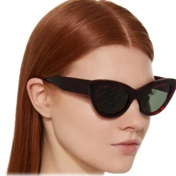 Balenciaga - Cat Eye Havana Sunglasses in Acetate with Logos  - Sunglasses - Balenciaga Eyewear - Avvenice
