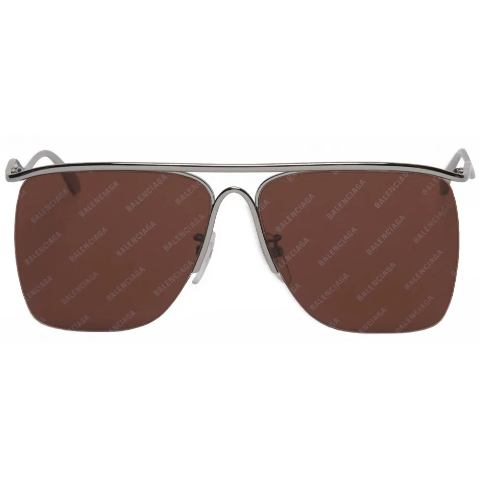 Balenciaga - Curve Navigator Sunglasses - Silver Brown - Sunglasses - Balenciaga Eyewear - Avvenice