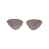 Balenciaga - Invisible Cat Sunglasses in Silver Metal with Gray Lenses and All-Over Logo - Sunglasses - Balenciaga Eyewear - Avvenice