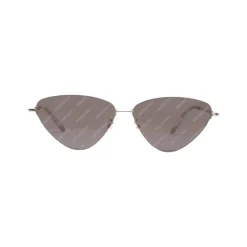 Balenciaga - Invisible Cat Sunglasses in Silver Metal with Gray Lenses and All-Over Logo - Sunglasses - Balenciaga Eyewear - Avvenice