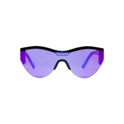 Balenciaga - Ski Cat Sunglasses in Black Acetate with Purple Lenses  - Sunglasses - Balenciaga Eyewear - Avvenice