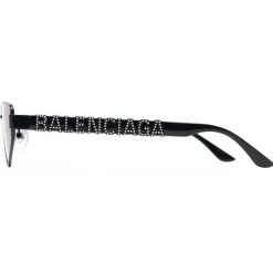 Balenciaga - Typo Rectangle Sunglasses - Black - Sunglasses - Balenciaga Eyewear - Avvenice