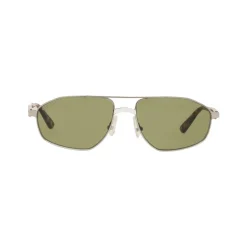 Balenciaga - Vintage Aviator Sunglasses in Silver Metal and Vintage Green Lenses - Sunglasses - Balenciaga Eyewear - Avvenice