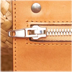 Balenciaga Vintage - Bistrot Panier Tote Bag - Brown Beige - Leather and Straw Handbag - Luxury High Quality - Avvenice