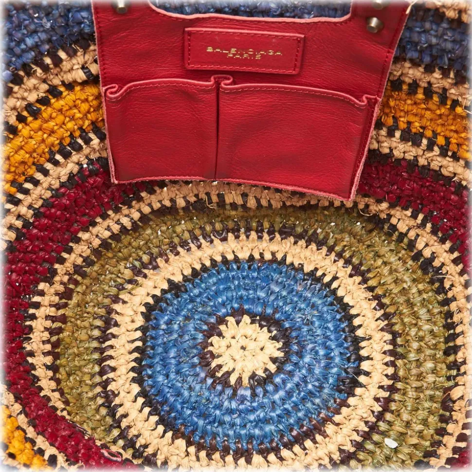 Balenciaga Vintage - Classic Panier Basket Bag - Brown Beige - Leather and Straw Handbag - Luxury High Quality - Avvenice