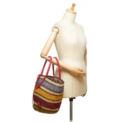 Balenciaga Vintage - Classic Panier Basket Bag - Brown Beige - Leather and Straw Handbag - Luxury High Quality - Avvenice