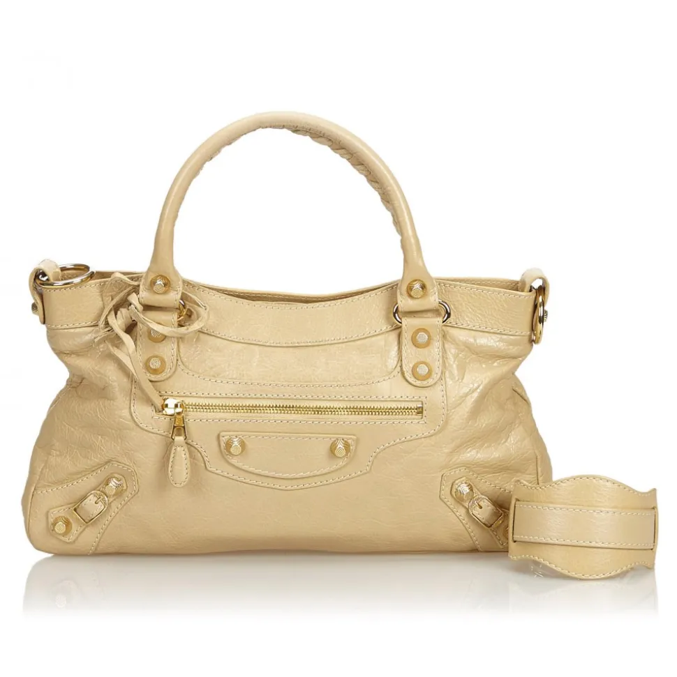 Balenciaga Vintage - Leather Motocross Giant City Bag - Brown Beige - Leather Handbag - Luxury High Quality - Avvenice