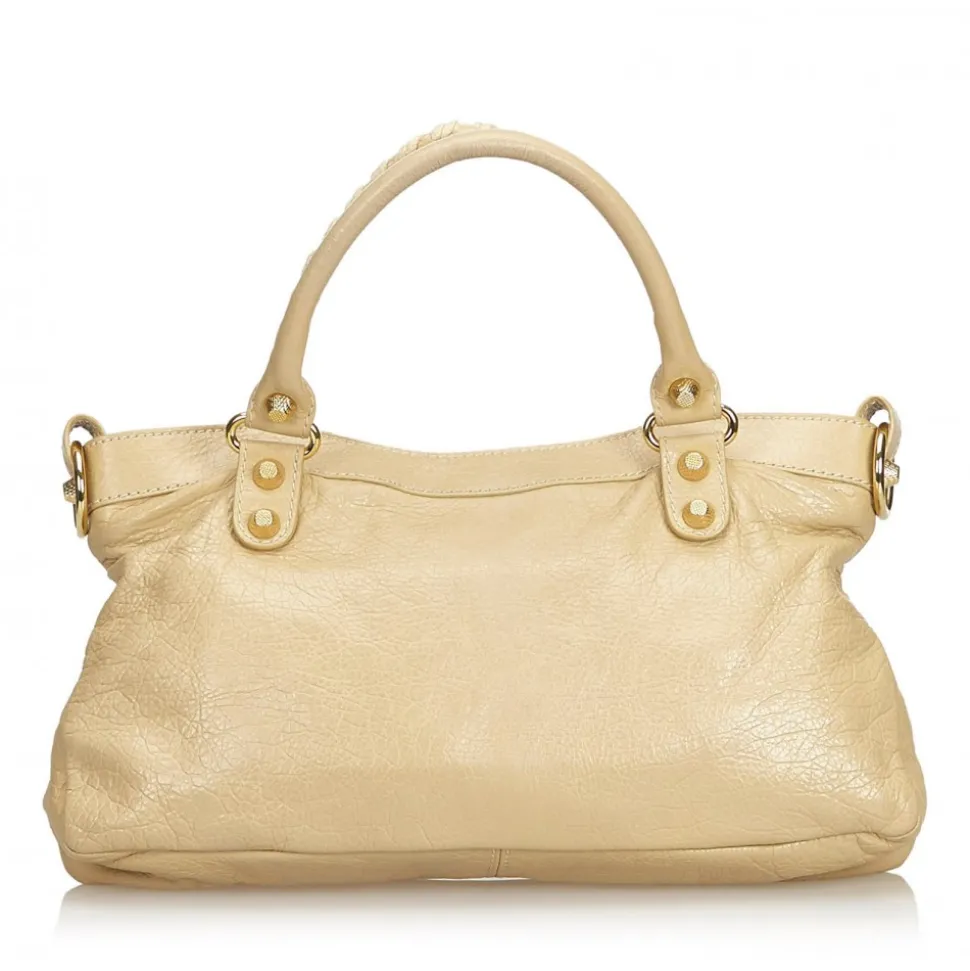 Balenciaga Vintage - Leather Motocross Giant City Bag - Brown Beige - Leather Handbag - Luxury High Quality - Avvenice