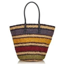 Balenciaga Vintage - Motocross Classic Panier Basket Bag - Brown Beige - Leather and Straw Handbag - Luxury High Quality - Avvenice