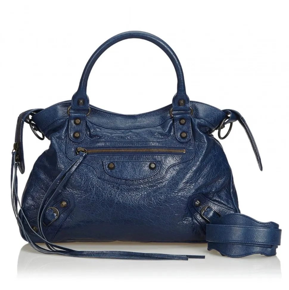 Balenciaga Vintage - Motocross Classic First Bag - Blue Navy - Leather Handbag - Luxury High Quality - Avvenice