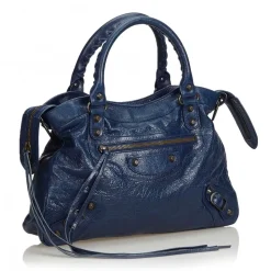 Balenciaga Vintage - Motocross Classic First Bag - Blue Navy - Leather Handbag - Luxury High Quality - Avvenice