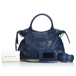 Balenciaga Vintage - Motocross Classic First Bag - Blue Navy - Leather Handbag - Luxury High Quality - Avvenice